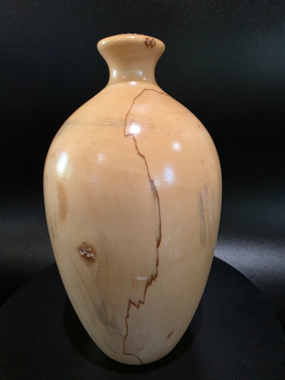 Vintage Jacki Proffitt Gatlinburg TN Signed Woodturned Spalted Sweet Gum Vase